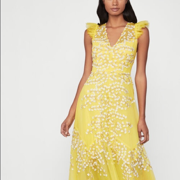 BCBG MaxAzria Floral Appliqué Dress NWT size 4 - Picture 2 of 5